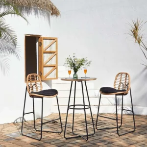 Set de Mesa Elara Alto Ratán 3 Pzas